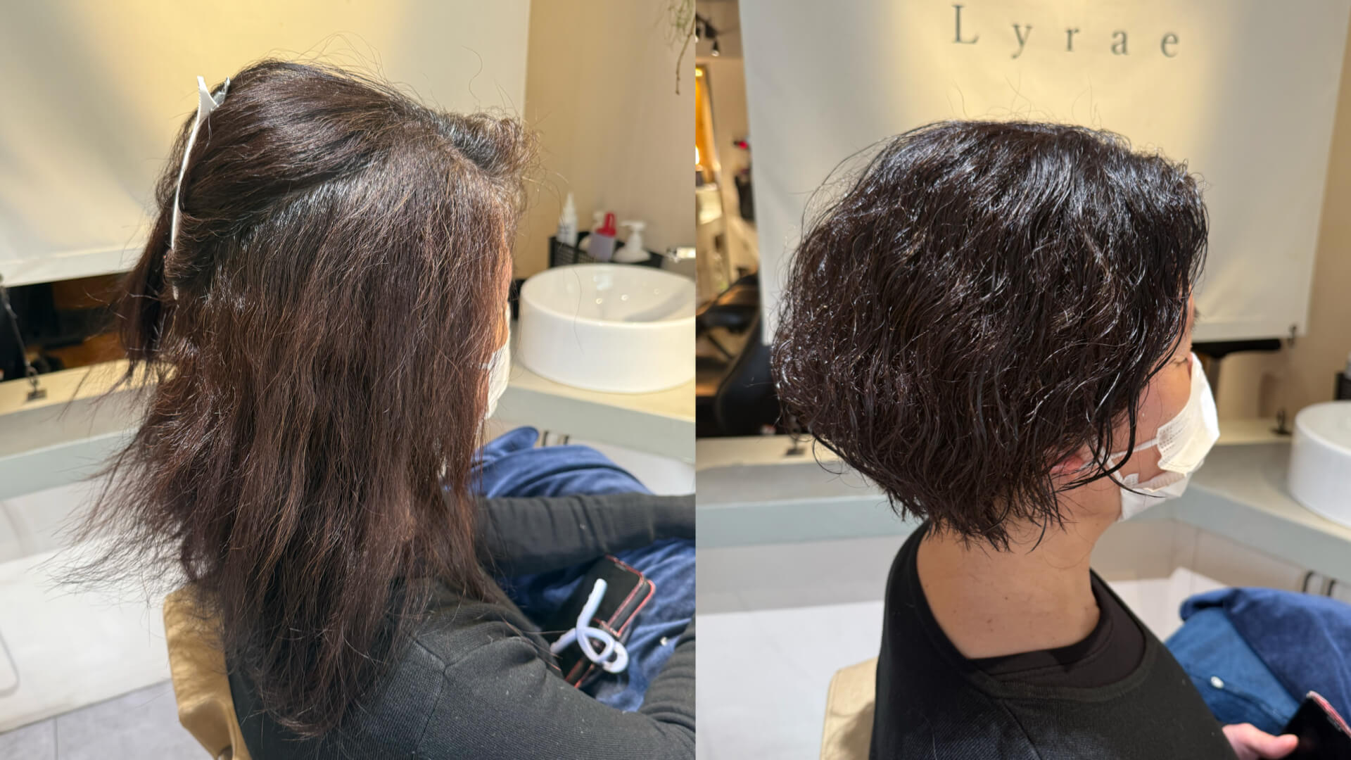 脱縮毛矯正くせ毛ショートボブ大阪