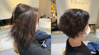 脱縮毛矯正くせ毛ショートボブ大阪